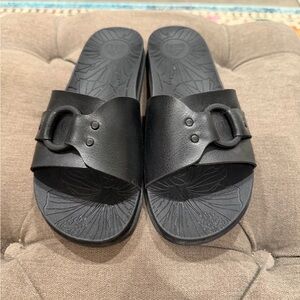 Reef leather slide sandals